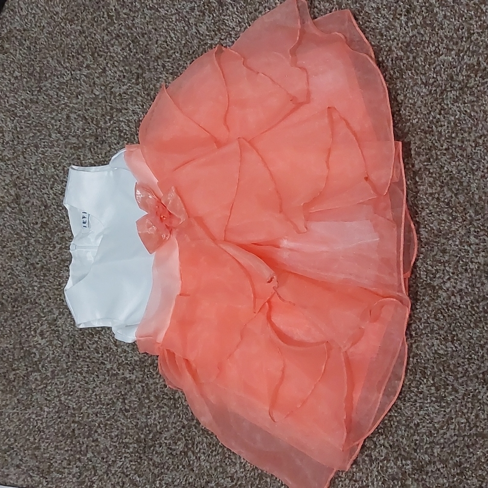 White and Peach Iefiel Formal Dress